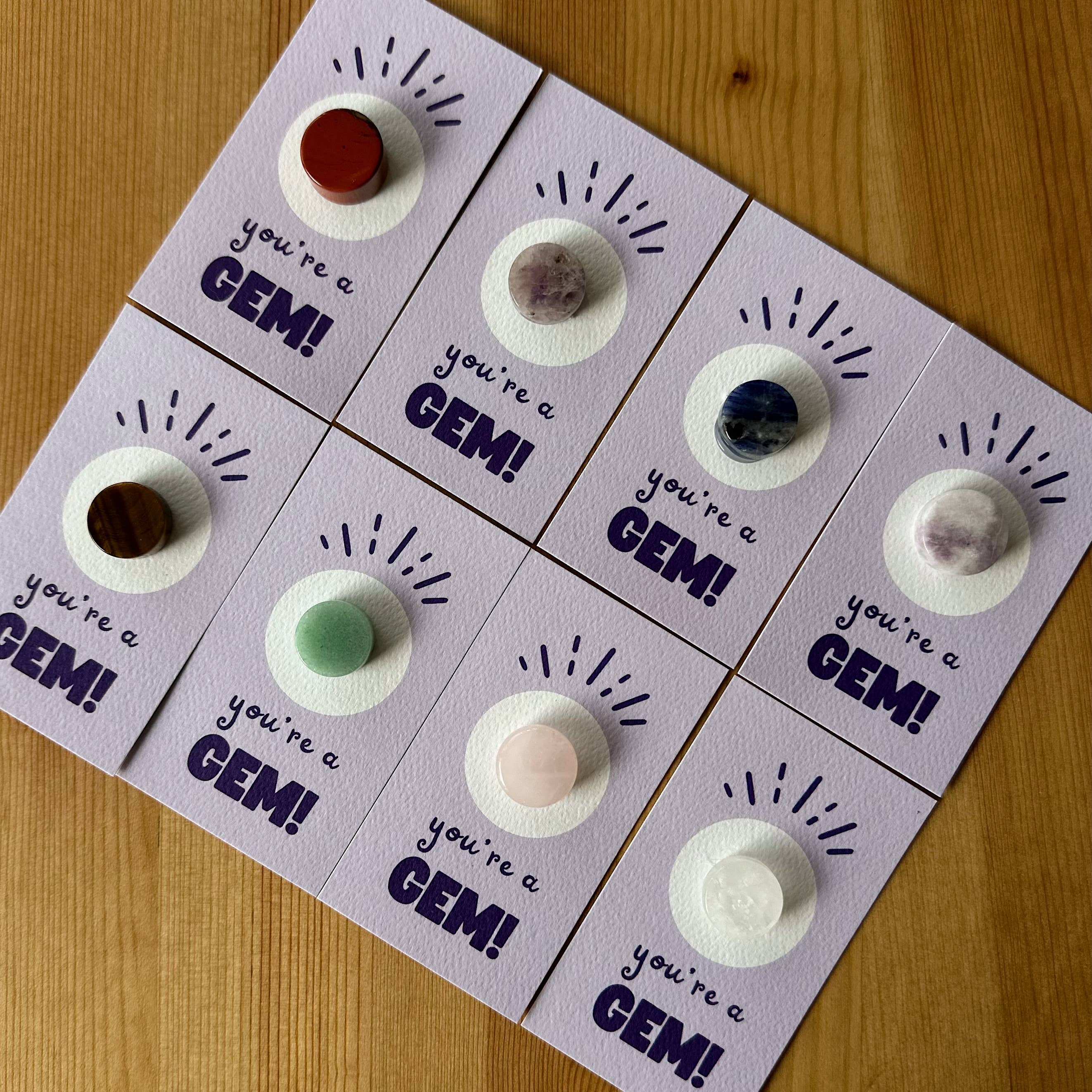 Pebble House – Pedra/cristal espiritual por atacado – "És uma Jóia!" MINI Cartão de Saudação com Cristais - Cristais e Pedras1