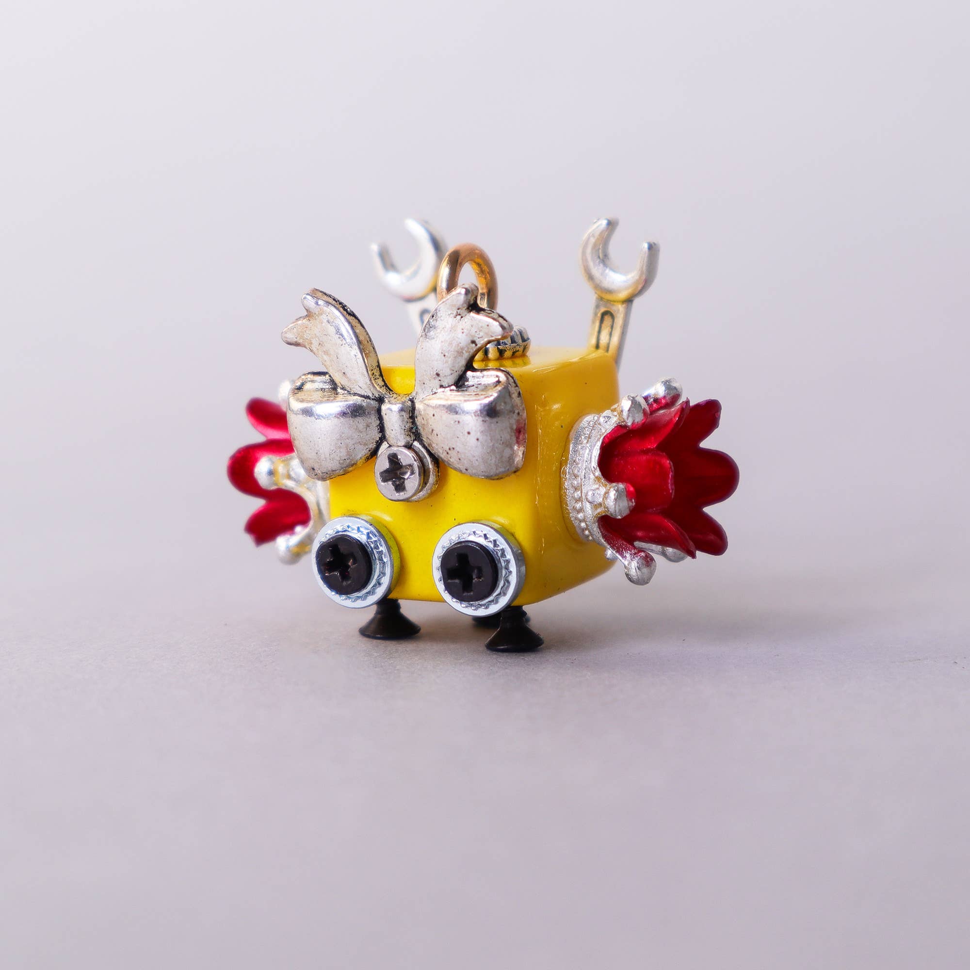 Kitsville - Wholesale Keychain - Unisex - Handcrafted Wooden Bot Necklace, Keychain, or Mini Decor4