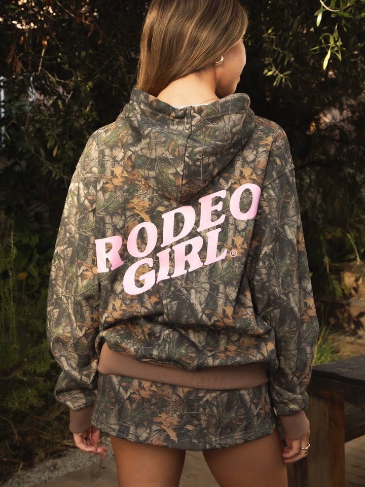 RODEOGIRL Dark Camo Cloud Fleece Oversized Soft Hoodie for wholesale by TICTOC