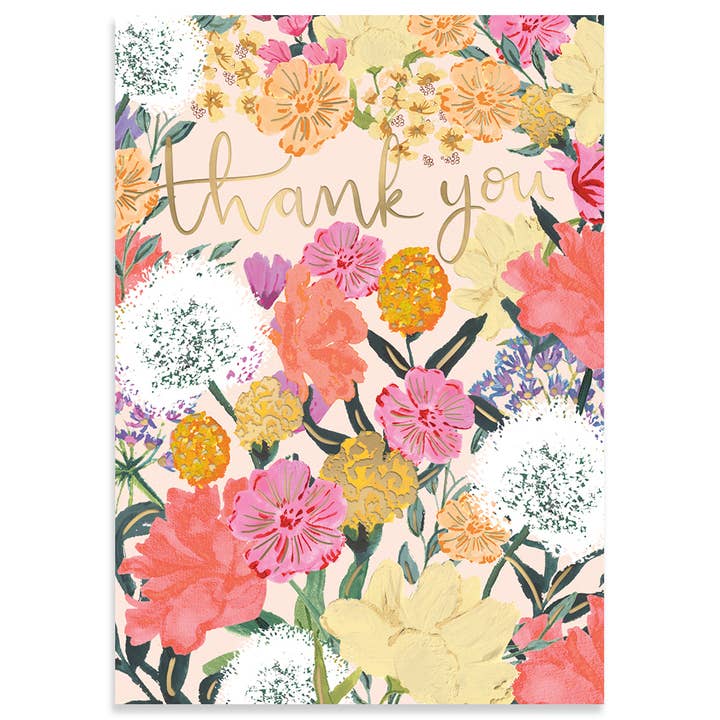 THANK YOU FLOWERS|LOUISE TILER THANK YOU CARD for wholesale by Calypso Cards LLC