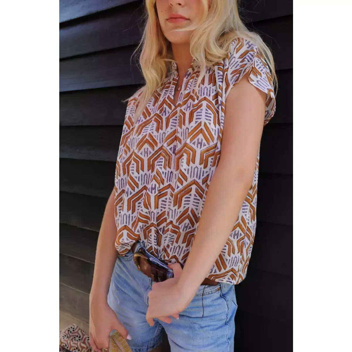 B A O B A B - Mode - Wholesale Blouse - Women's - NINIA saffron printed blouse3