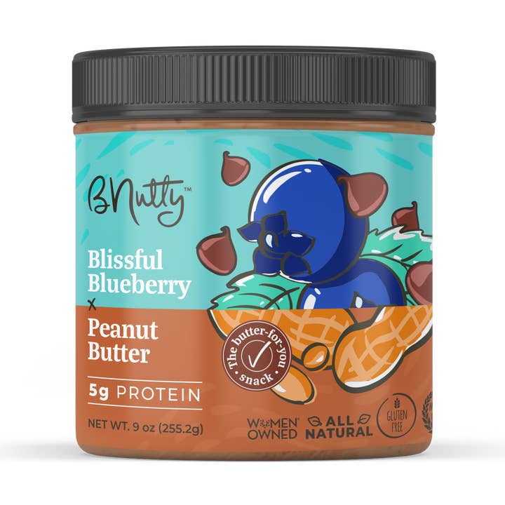 Blissful Blueberry BNutty Peanut Butter- Case of 6- 9oz for wholesale by BNutty Peanut Butter