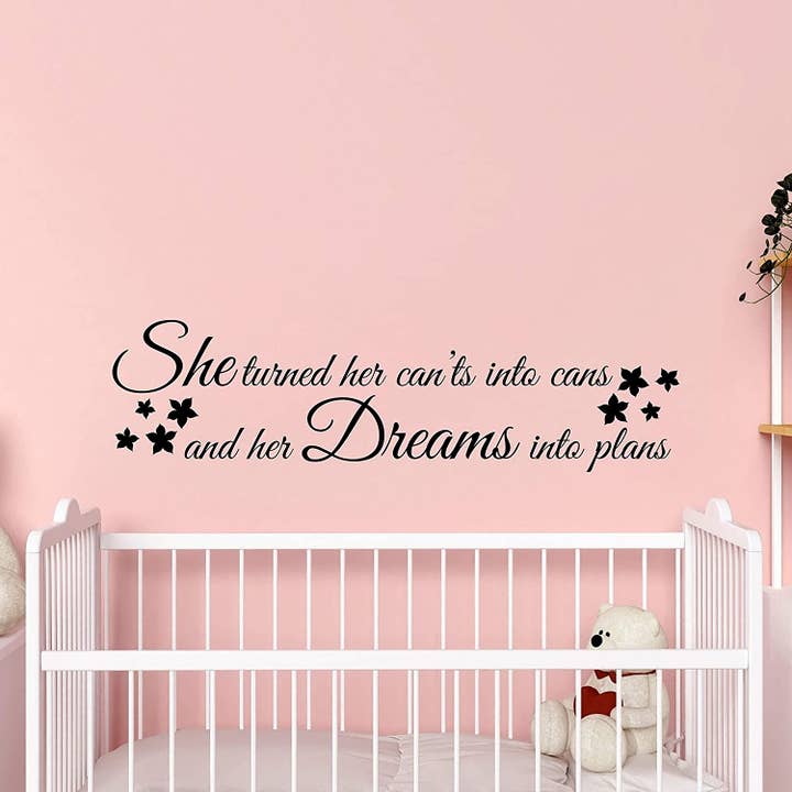Ze veranderde haar Can'ts in blikjes en haar dromen in plannen muursticker voor wholesale door My Vinyl Story