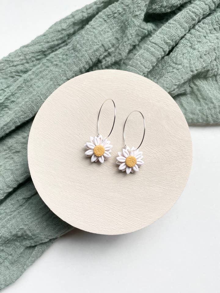 Daisy Hoops for wholesale by Clementine Clay Design