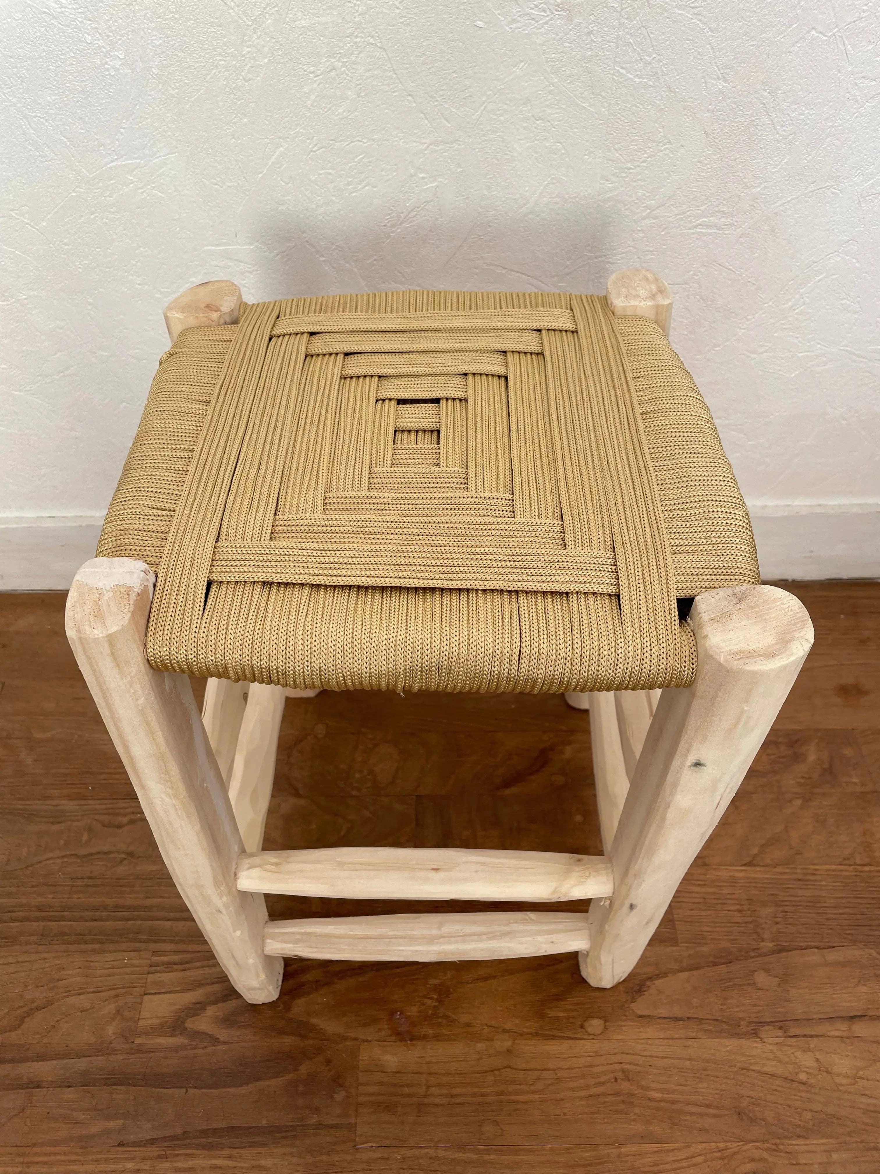 Néda – Engroshandel Taburet – Berberiske marokkanske skamler i træ med farvet nylon sæde16