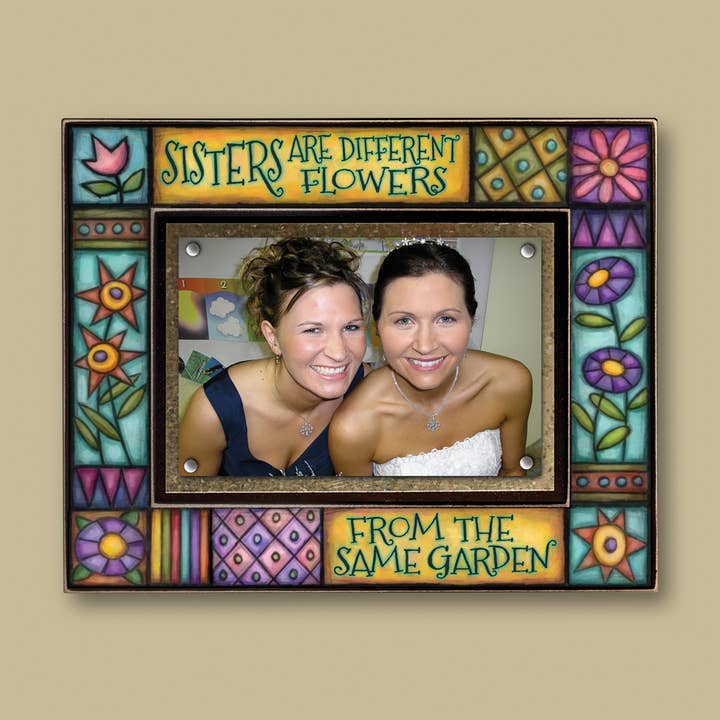 WAF84 - Sister Flowers Picture Frame for wholesale by Macone Clay / Spooner Creek