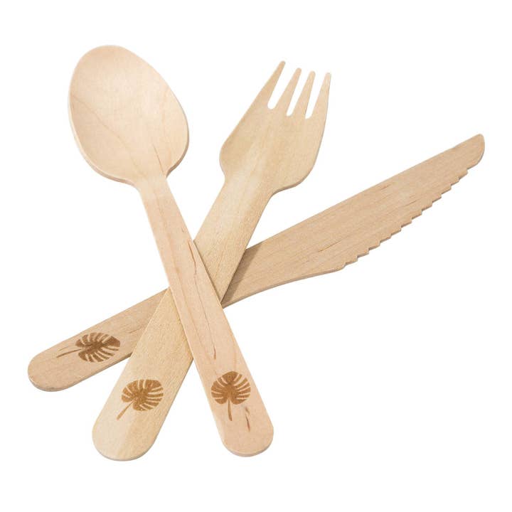 Talking Tables USA - Wholesale Assorted Cutlery Set - Wooden Cutlery - 6 Sets | Party Supplies |3