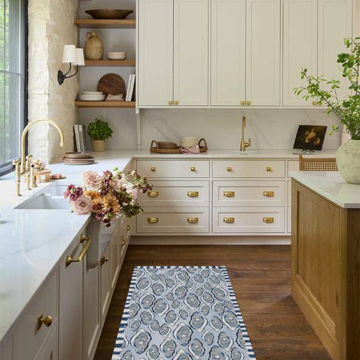 French Graffiti - Wholesale Floor Mat - Blue Oysters Vinyl Floor Mat2