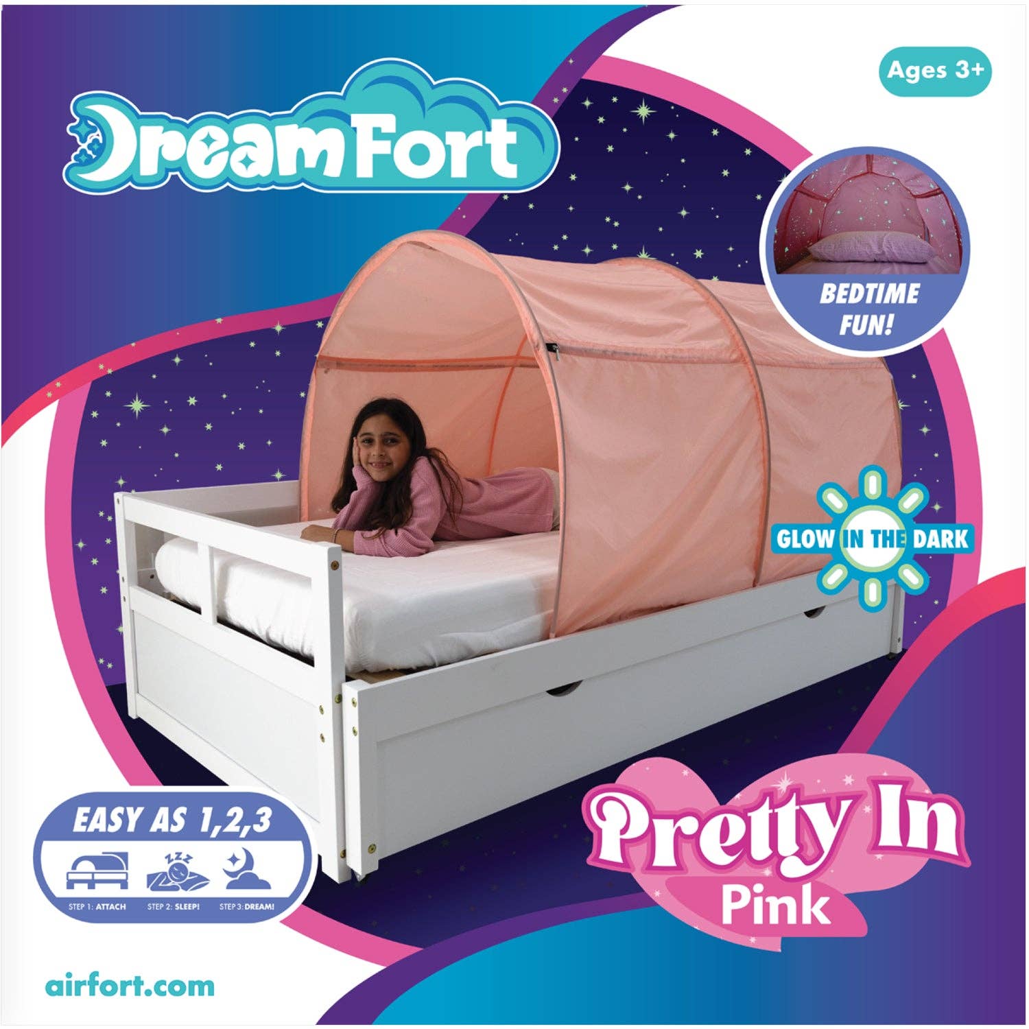 AirFort - Vente Tente – enfant - Le DreamFort Original - Avec des étoiles phosphorescentes !2