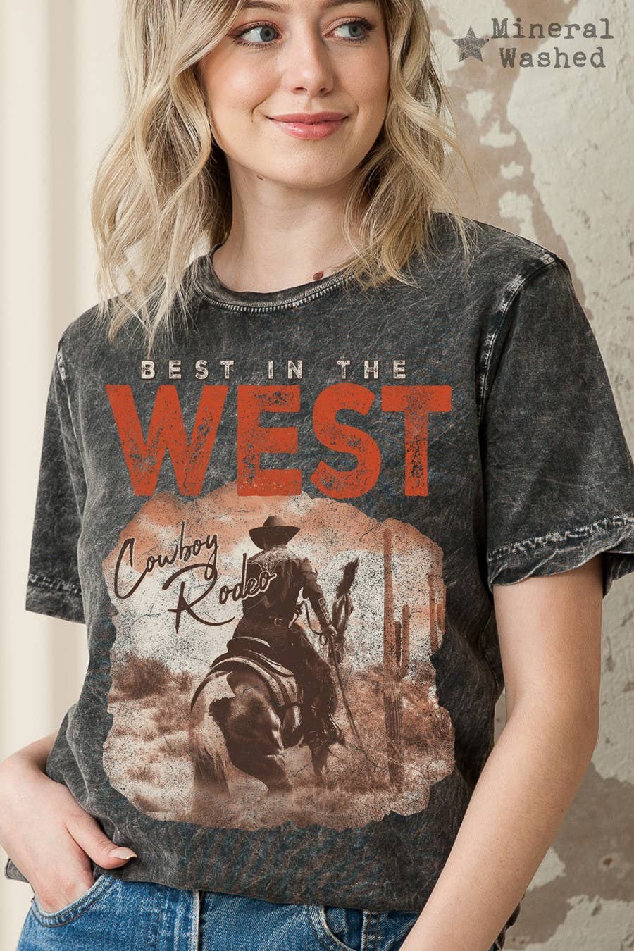 charcoal grey BT1458-MT BEST INT THE WEST - Vintage Mineral Wash Top for wholesale on Faire