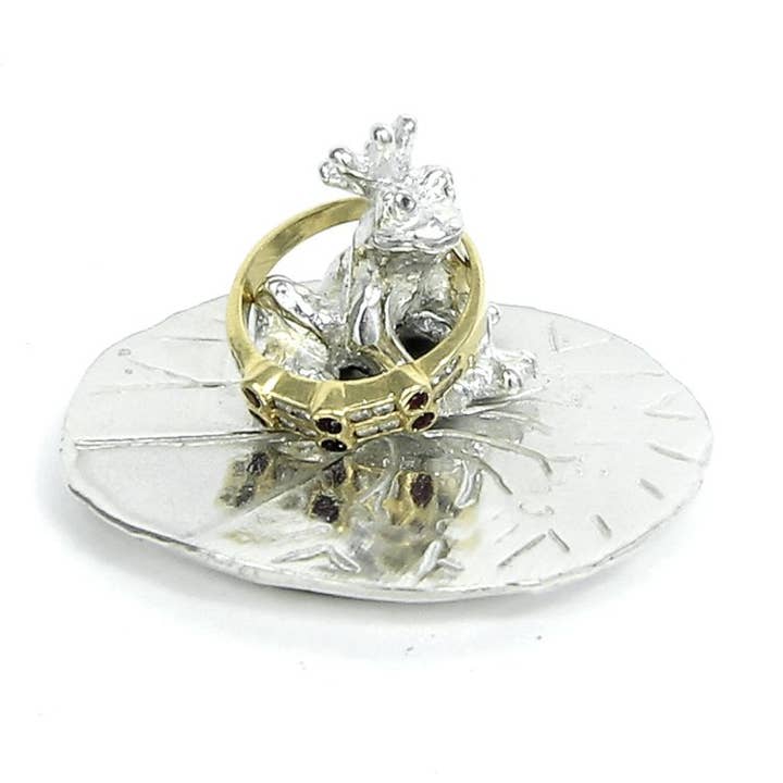 Frog Prince Ring Holder Pewter for wholesale by Lucina K.