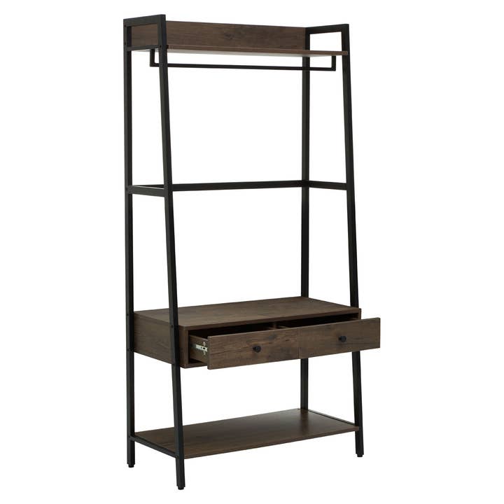 Interiors by Premier – wholesale Free-standing shelf – Bradbury Dark Oak Storage Unit2