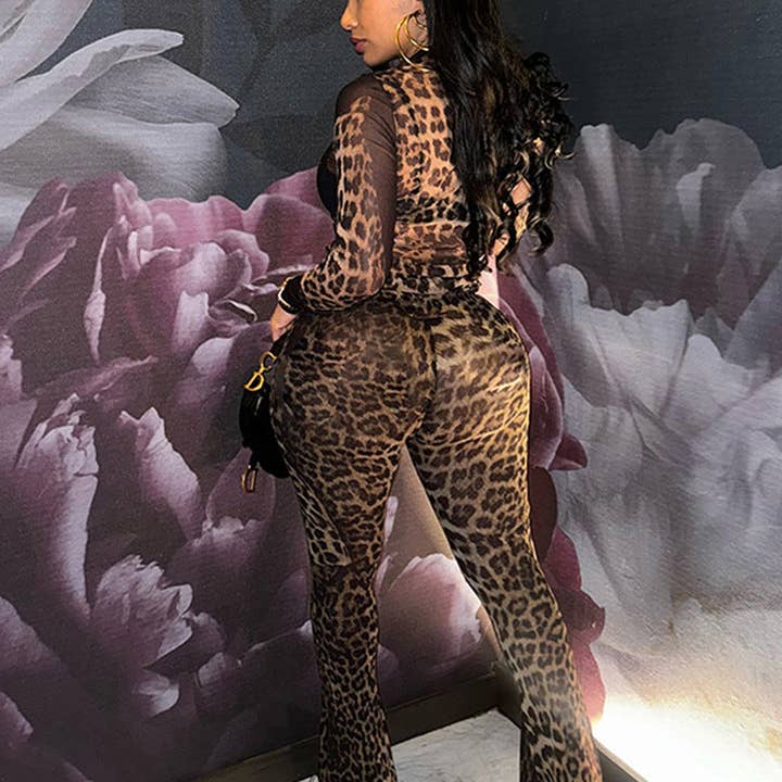SALINA TRADING INC - Wholesale Top & Pant Set (NOT Loungewear) - Women's - Women Fashion Sexy Leopard Printed Two-Piece Set6