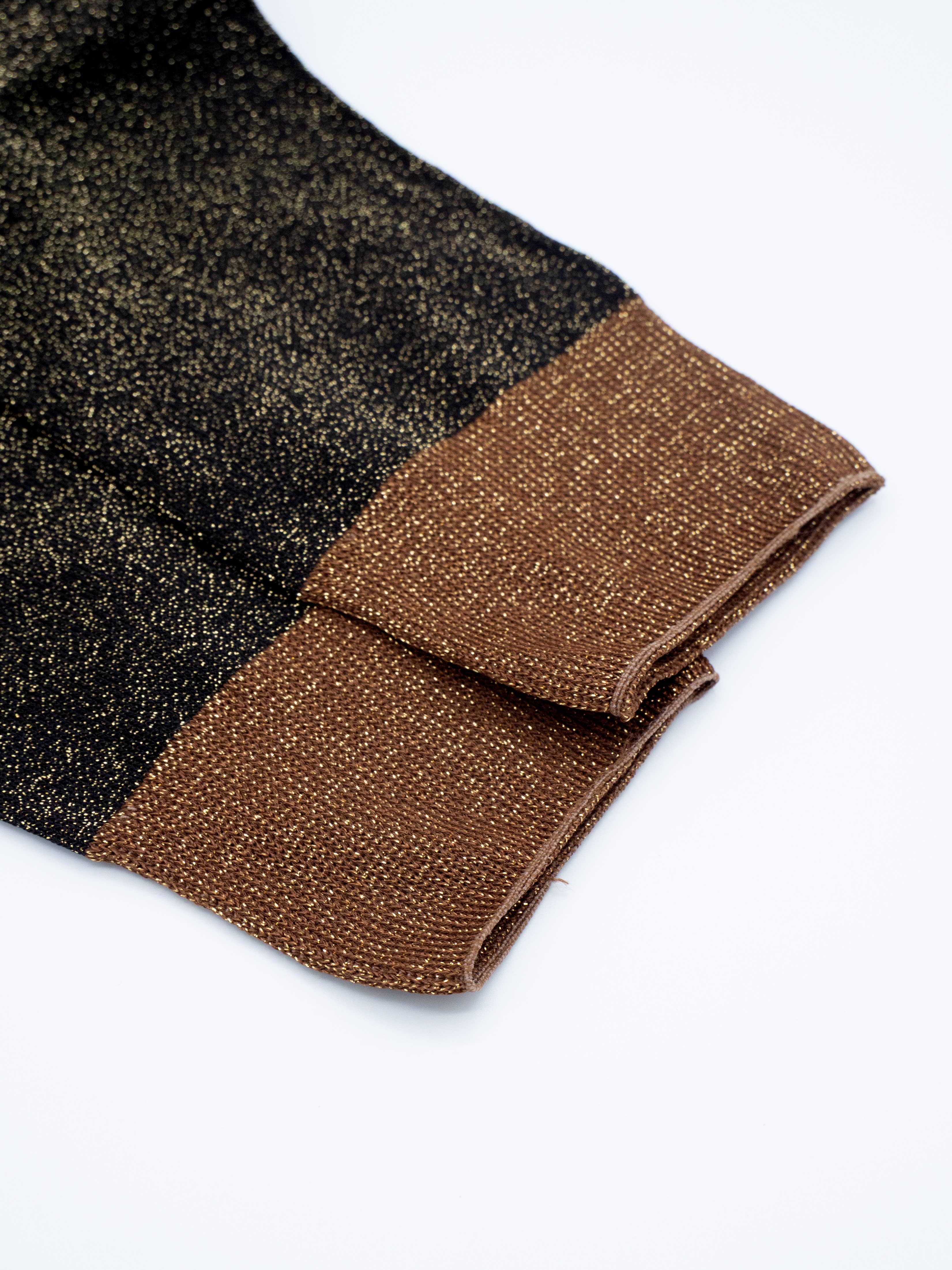 Atelier St Eustache - Wholesale Socks - Women's - BLACK & GOLD MADISON • Women's Glitter Party Socks6