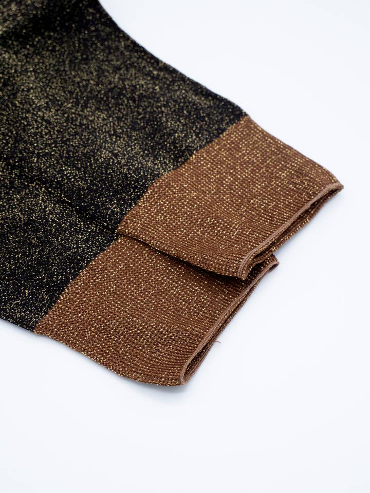 Atelier St Eustache - Wholesale Socks - Women's - BLACK & GOLD MADISON • Women's Glitter Party Socks6
