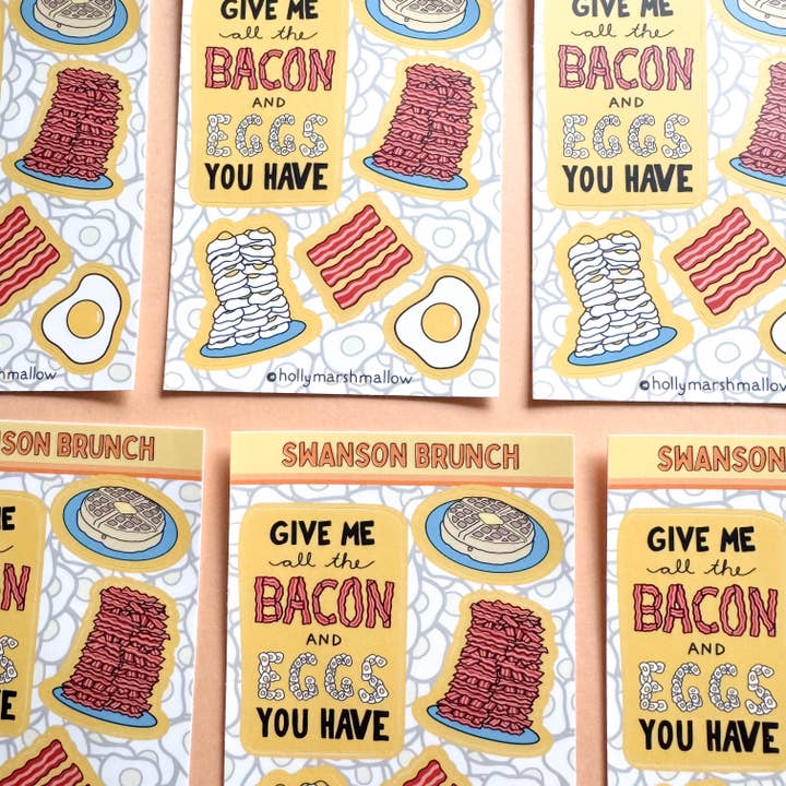 hollymarshmallow - Wholesale Sticker - All the Bacon and Eggs You Have Sticker Sheet5