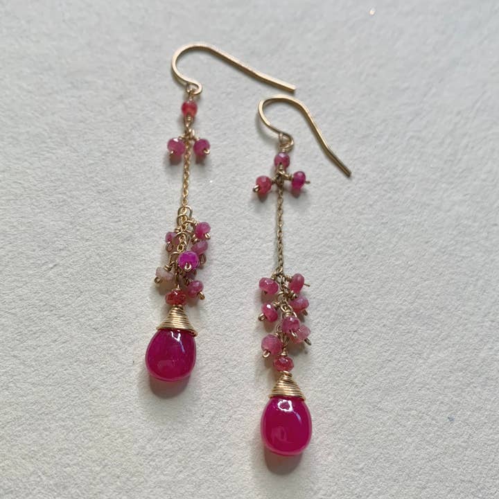 Ruby drops with dangles for wholesale by Rafia
