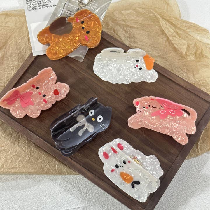 Pince à cheveux motif chat, chien et lapin adorable pour la vente par SoapElenGlen