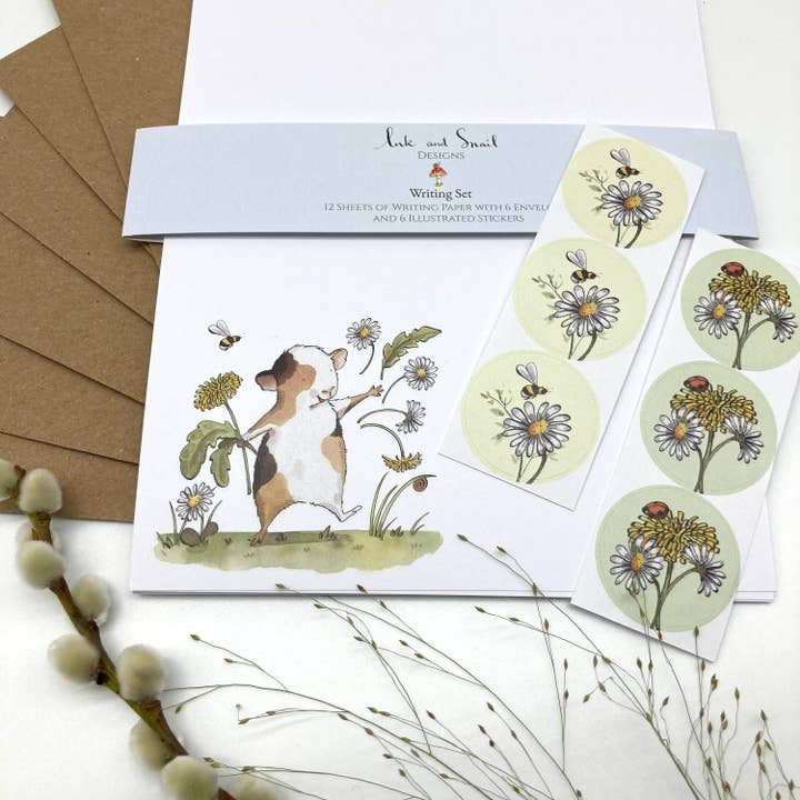 Ink and Snail Limited - Vente Assortiments de papeterie/cartes - Set d'écriture - Guinea Pig1