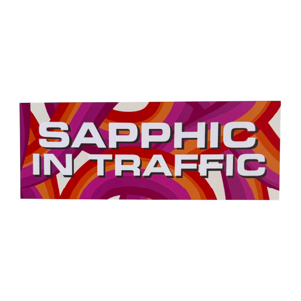 twistedEGOS llc - Wholesale Sticker - Sapphic in Traffic Bumper Sticker1