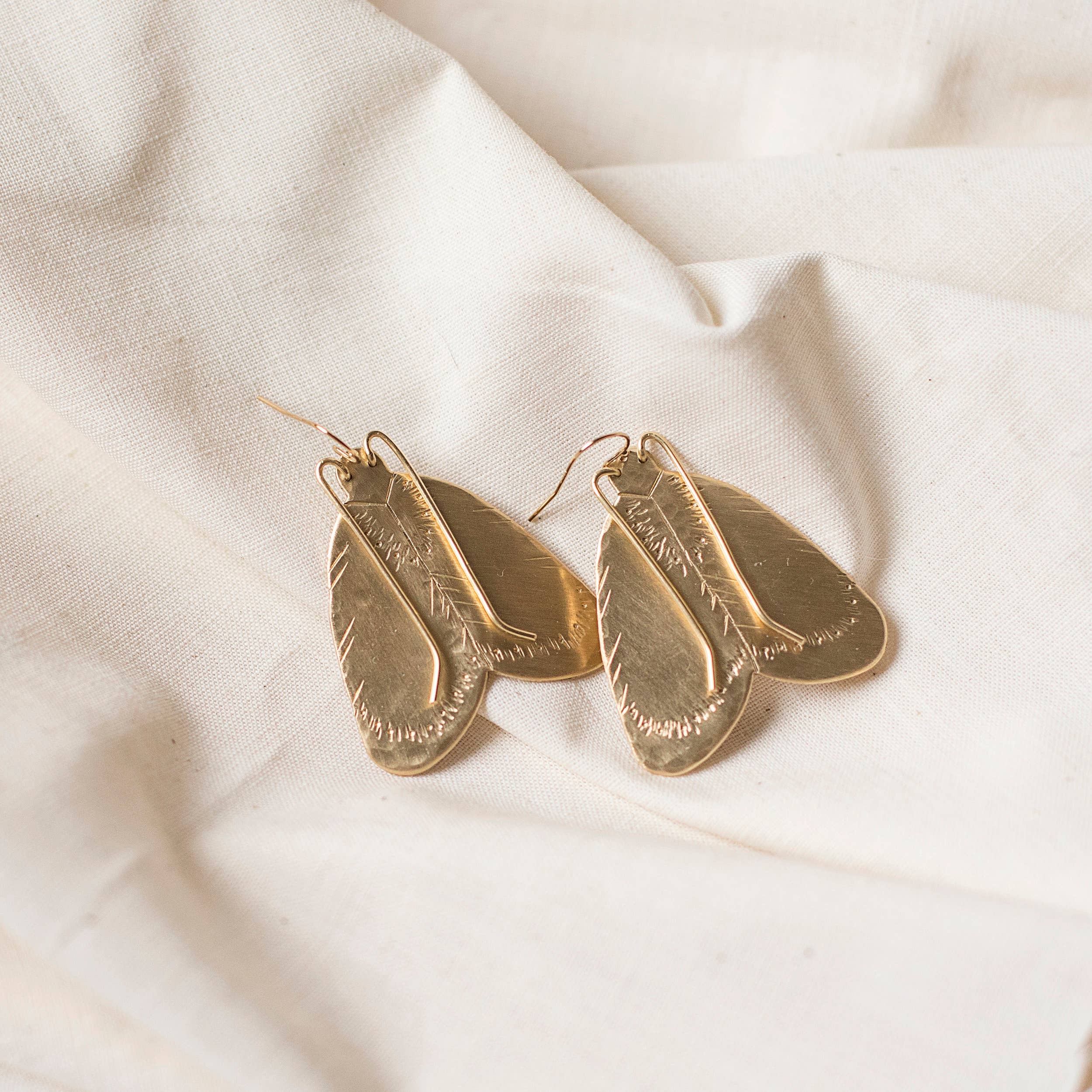 Cire’ Alexandria - Wholesale Dangle Earrings - Large Moth Dangles, Solid Bronze, Moth Earrings3