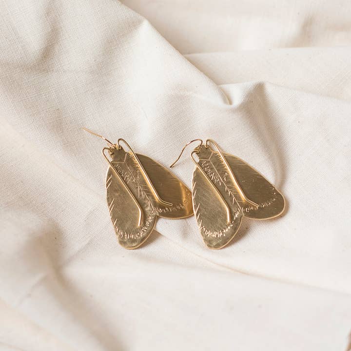 Cire’ Alexandria - Wholesale Dangle Earrings - Large Moth Dangles, Solid Bronze, Moth Earrings3