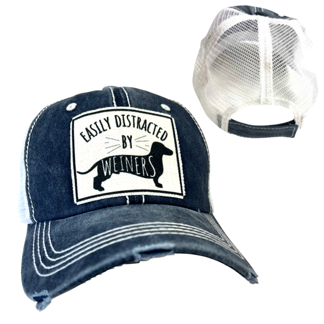 dkhandmade - Wholesale Trucker Hat - Unisex - EASILY DISTRACTED BY WEINERS | UNISEX HAT | DISTRESSED2