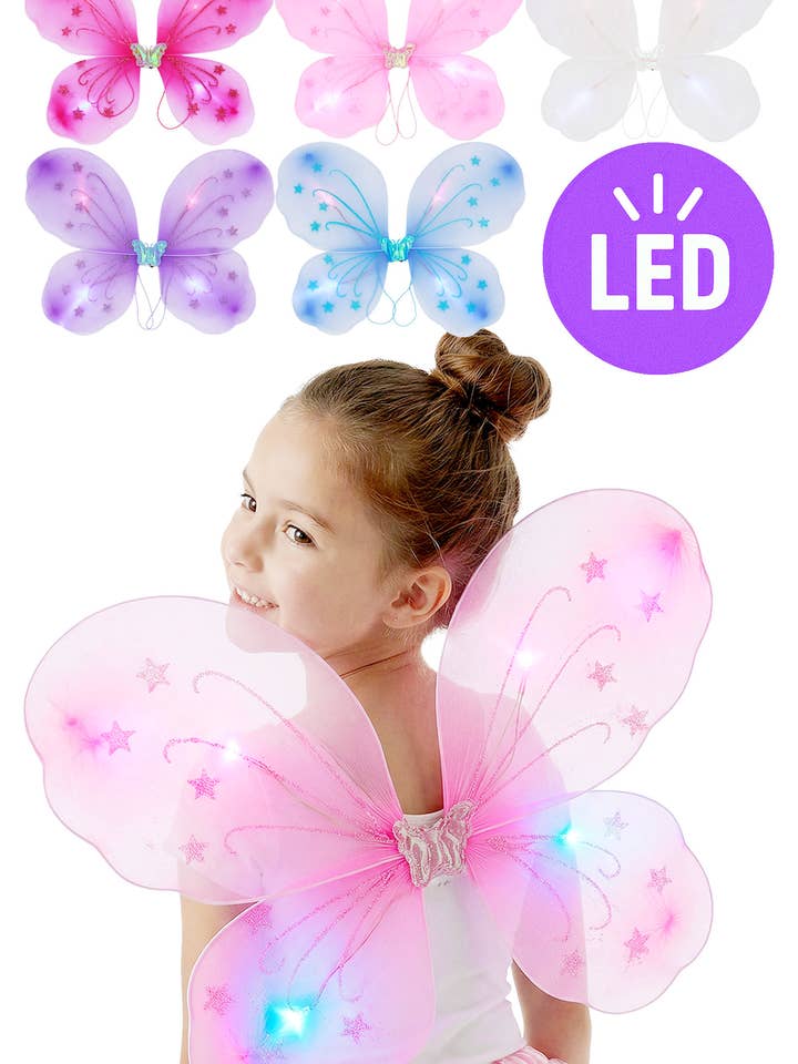 Ali di costume da fata scintillanti con stelle luminose per bambini per la vendita all'ingrosso da parte di Cap Zone