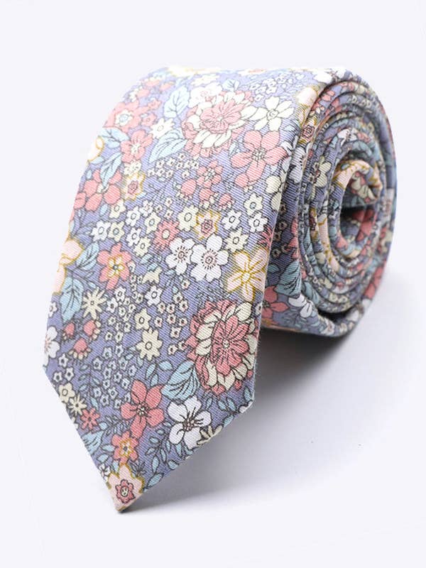 Corbata Liberty Gris n°2 Hombre en Algodón «Gaspard» para venta al por mayor de Unipap's