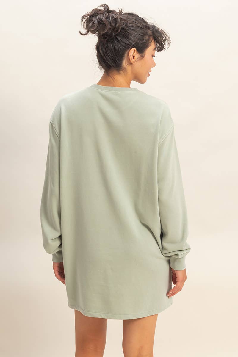 HYFVE – wholesale Dress – Women's – Mineral Washed Oversized Mini Sweatshirt Dress34