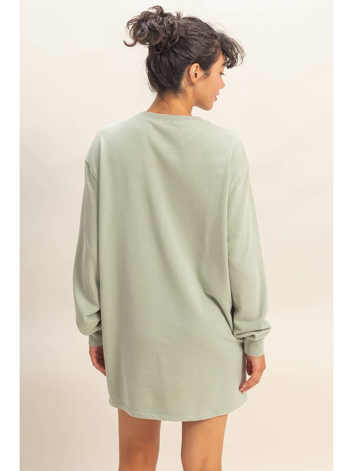 HYFVE – wholesale Dress – Women's – Mineral Washed Oversized Mini Sweatshirt Dress34