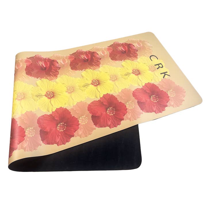 Crk - Wholesale Yoga Mat - The Summer Mat • 4mm Thick, Recycled Natural Rubber Yoga Mat with Flowers Alignment Design2