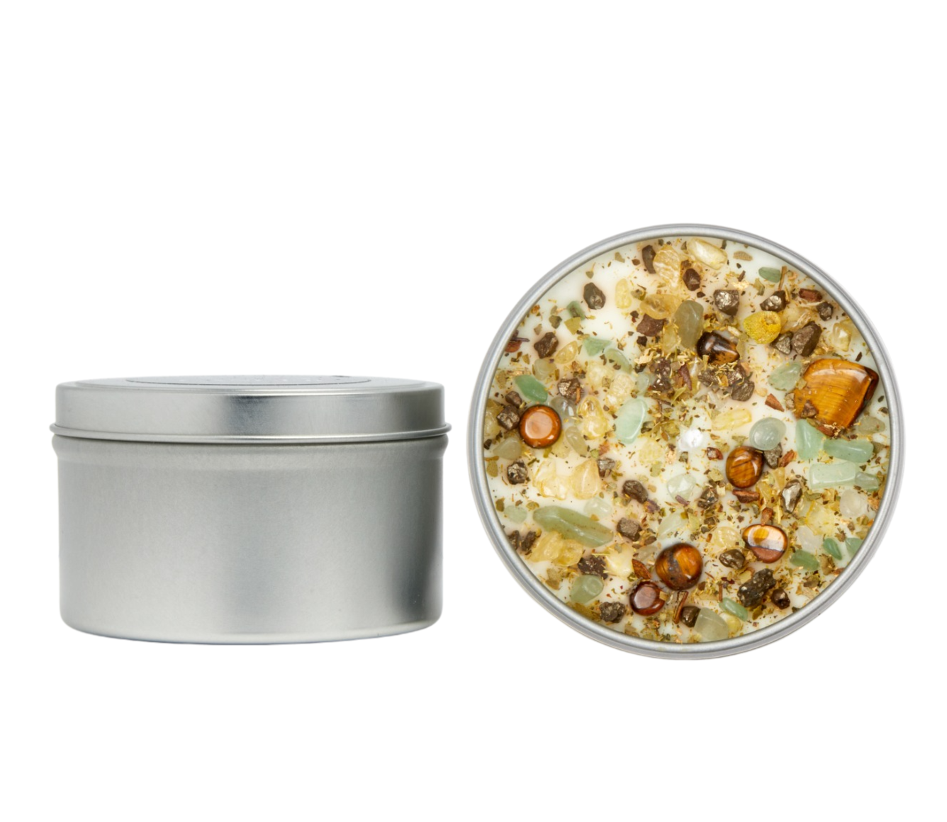 New Moon Beginnings - Wholesale Jar/Filled Candle - Prosperity Candle - Soy Candles - Herb & Crystal Candle0