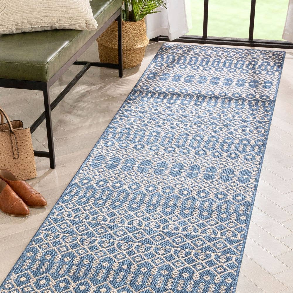 Well Woven - Wholesale Area Rug - Nord Moroccan Tribal Indoor Outdoor Blue Flatweave Rug6