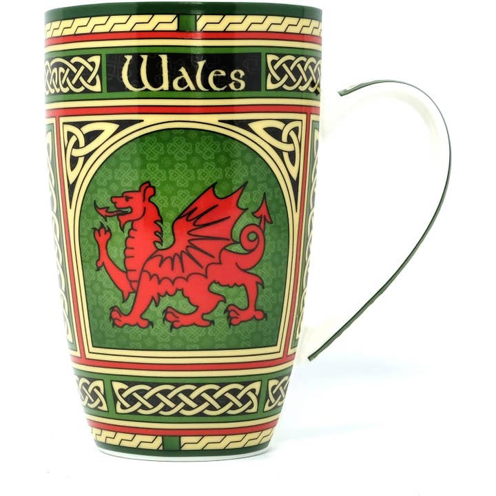 Dublin Gift Company - Wholesale Coffee Mug - Celtic Window Welsh Dragon Mug