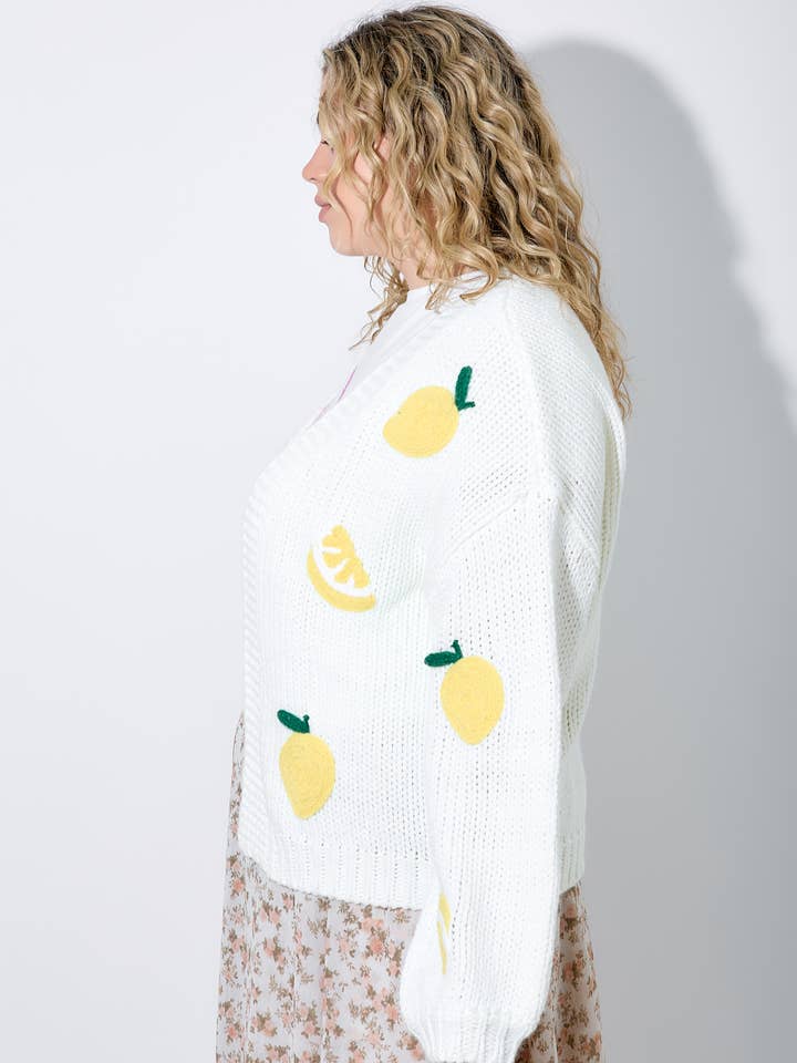 CRÈME (CONSEIL GRANDE TAILLE) GILET PULL CITRON 3D en vente sur Faire