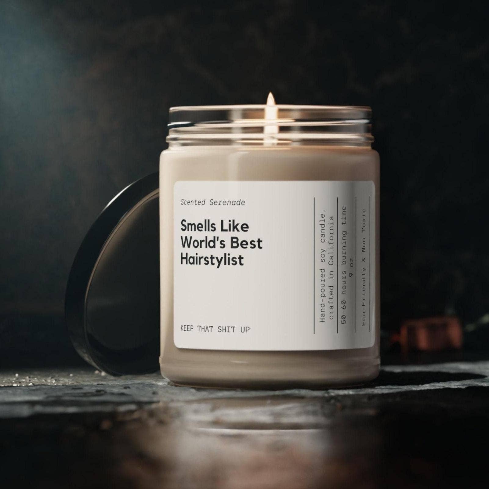 Scented Serenade - Wholesale Jar/Filled Candle - Hairstylist Gift Candle with Funny Cosmetology Theme