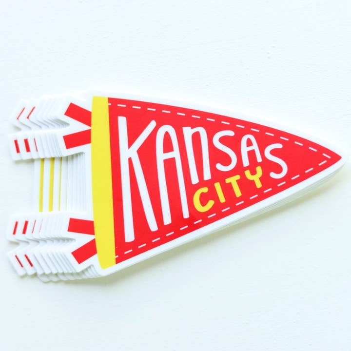 Ivy Lena - Wholesale Sticker - Kansas City Pennant Flag Sticker1