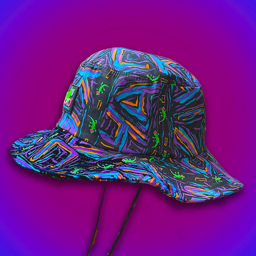 Gecko Hawaii - Wholesale Bucket Hat - Unisex - Gecko Purple Multi Stripe Boonie2
