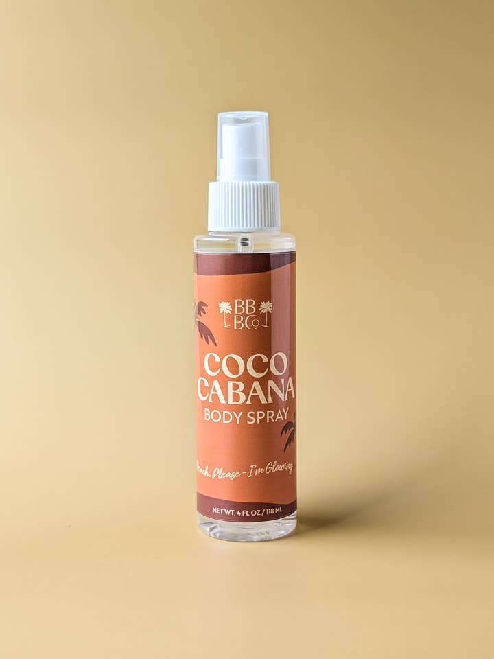 Coco Cabana Body Spray for wholesale by Beachy Bubbles Bath Co