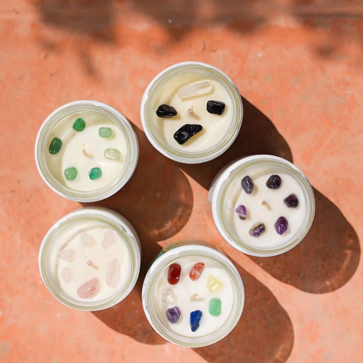 Oneness Living - Wholesale Pot/gevulde kaars - Beschermingskristalkaars2