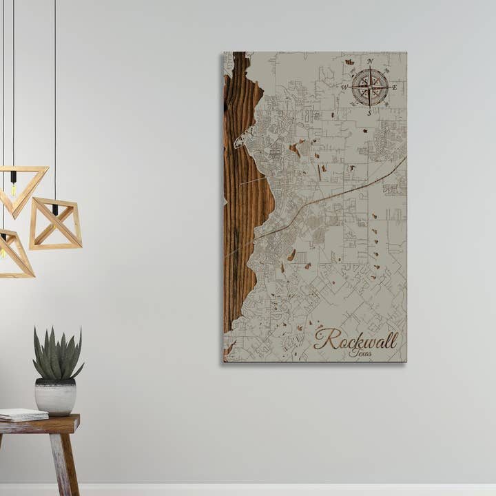 Texas: Rockwall Street Map voor wholesale door Fire & Pine
