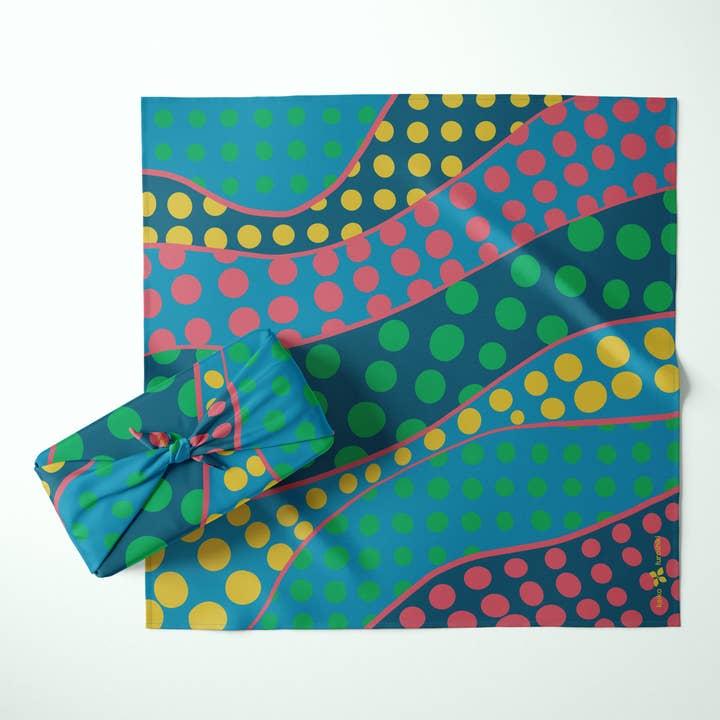 Furoshiki Reusable Japanese Fabric Gift Wrap Mameshibori for wholesale by Keiko Furoshiki