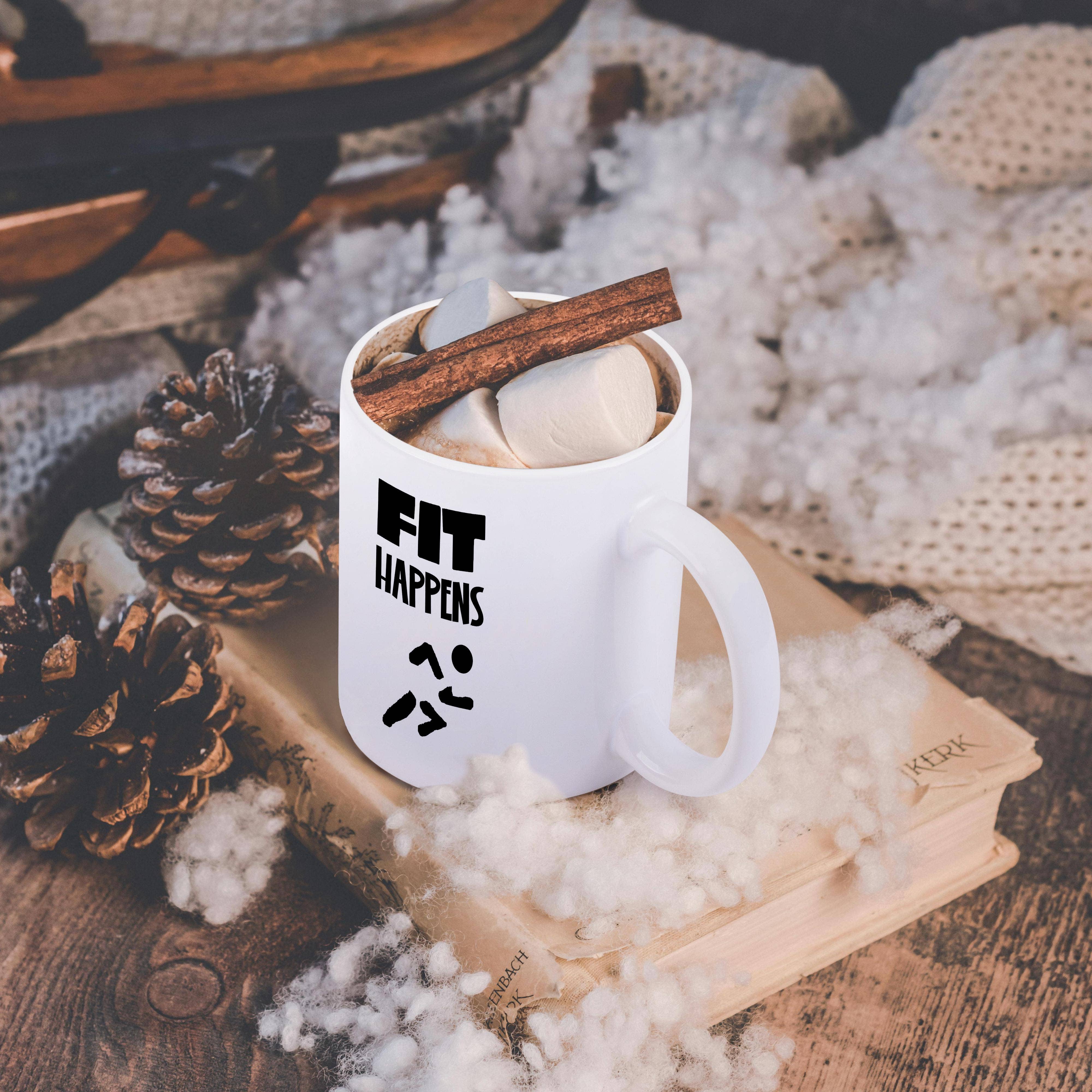 3dRose - Wholesale Coffee Mug - 3dRose, Cool Funny Fit Happens Running Jogging Sports Pun, Mug11