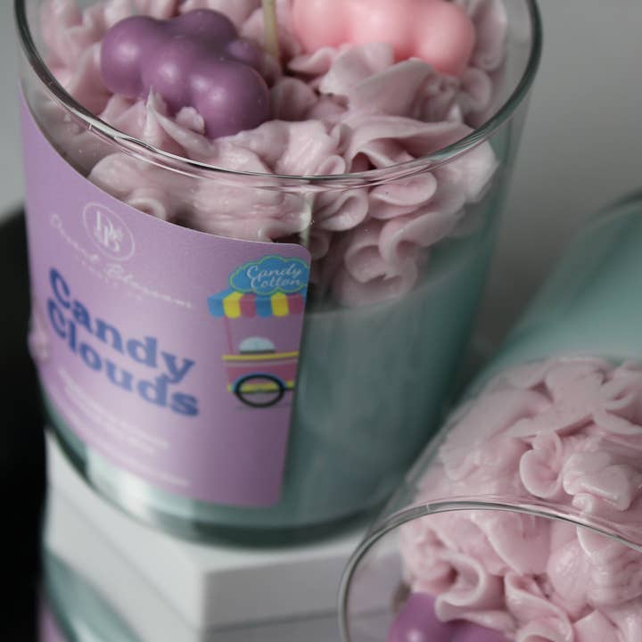 Candy Clouds Cotton Candy Dessert Candle for wholesale by Desert Blossom Candle Company