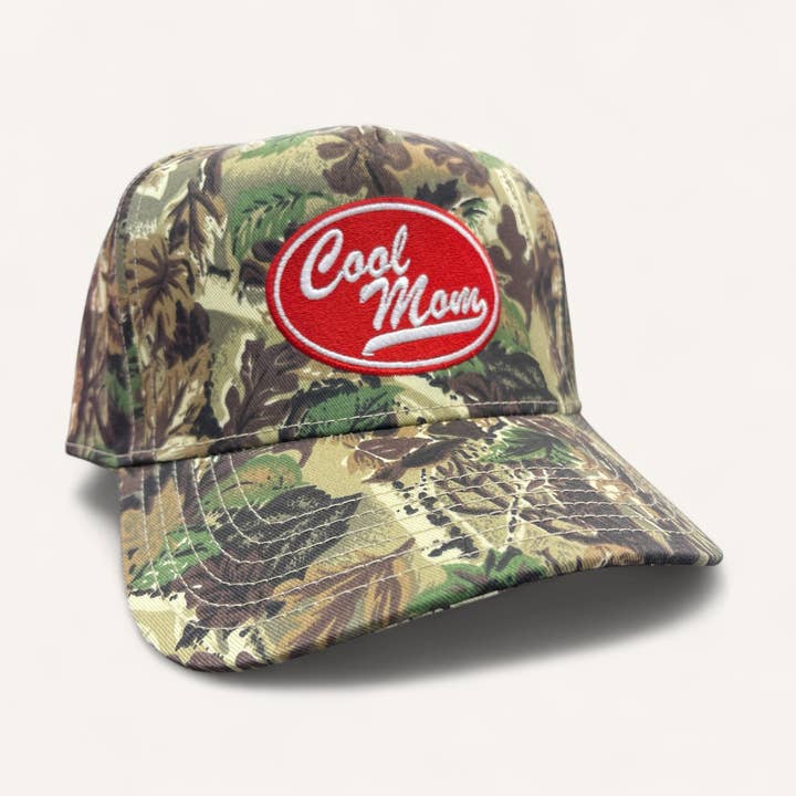 Cool Mom Patch Canvas Trucker Hat | Camo for wholesale by Happi Style