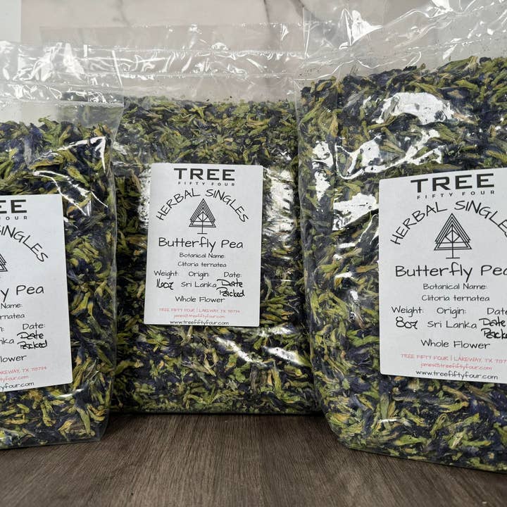Tree Fifty Four - Wholesale Loose Tea - Butterfly Pea Whole Flower | 2oz - 1 KG | Bulk Herbs