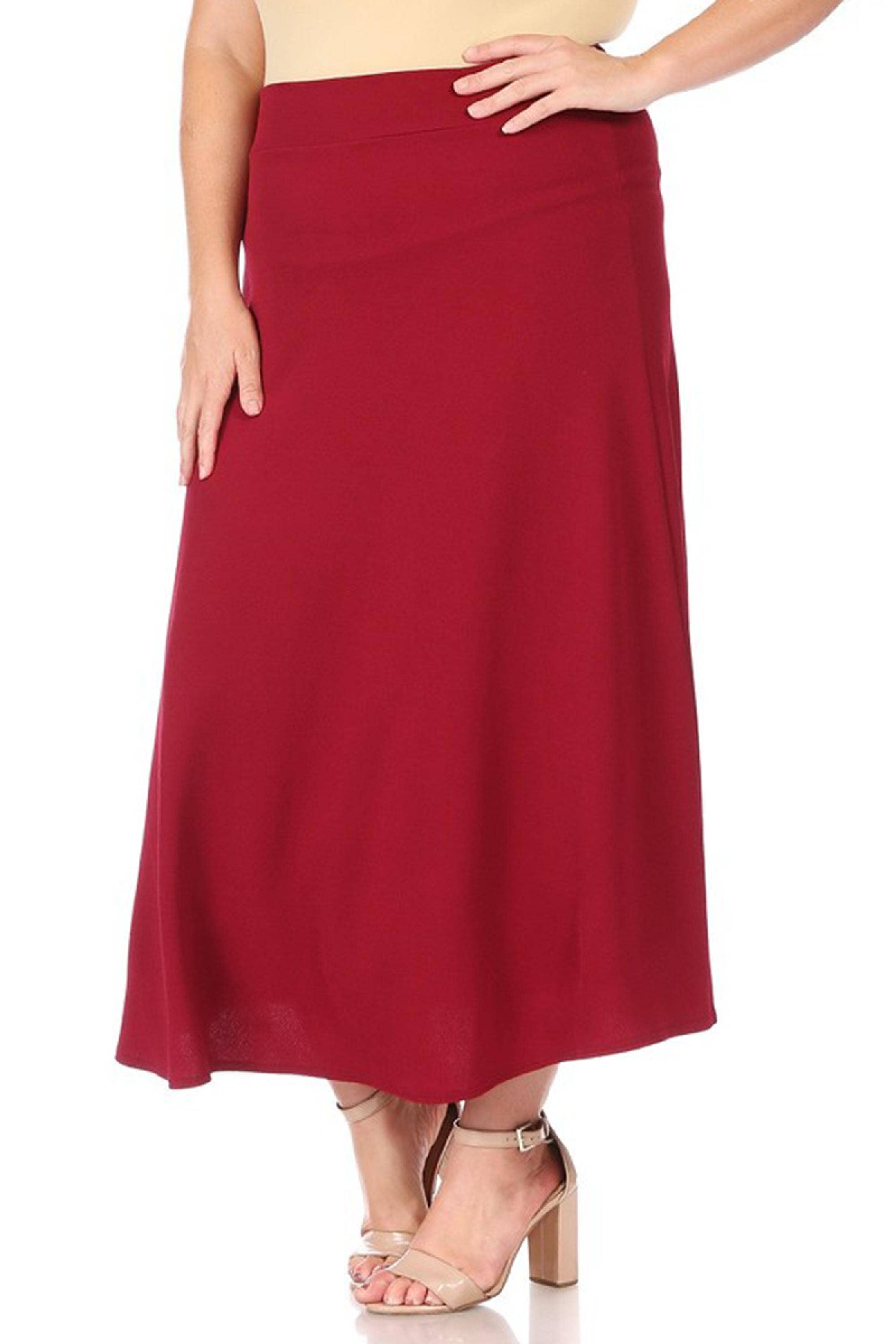 MOA COLLECTION - Wholesale Skirt - Women's - Women's Plus Size Flare A-line Long Skirt3