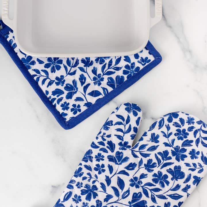Elyse Breanne Design - Vente Gants de cuisine/maniques - Gant de Four et Manique en Porcelaine Florale1