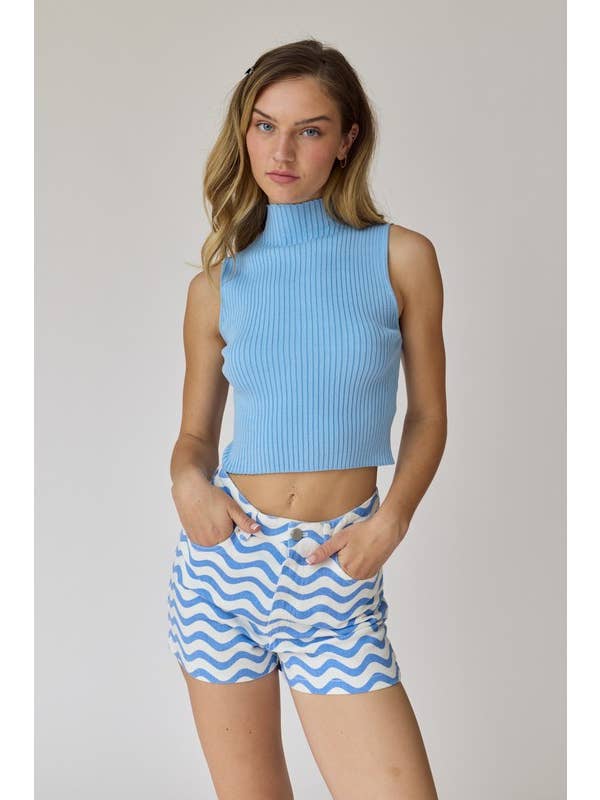 Blue PP17004 - Legacy Wave Denim Shorts for wholesale on Faire1